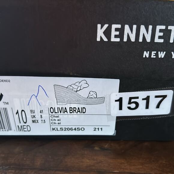 Kenneth Cole Olivia Braid Slip On Espadrille Wedge Platform  Sandals NEW 10 - Picture 11 of 11